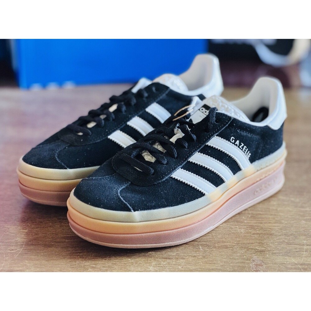Women’s Size 6.5 adidas Gazelle Bold Core Black Cloud White IE0876 NWOB